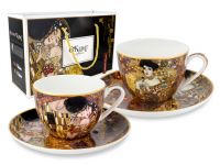 Set Of Two Cups With Saucers- G. Klimt- The Kiss+ Adele