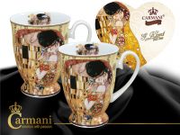 Set Of Mugs In Heart- Klimt- The Kiss