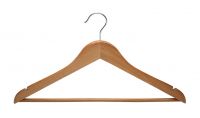 The best factory wholesale price wooden flat hanger with anti-slip bar