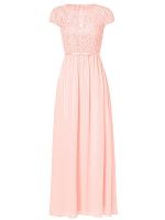 Ssyiz Cap Sleeves Long Chiffon Bridesmaid Dresses