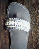 Pure leather jewelled sandals