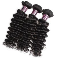 Allove Brazilian human remy hair weaving deep wave 3 bundles/lot