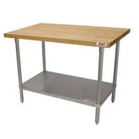 stainless steel Worktable with wood chopping board
