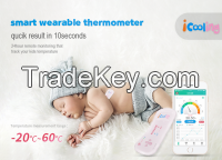  Soft Smart Bluetooth Body Thermometer for Kids Support APP Continuously Temperature Monitoring 