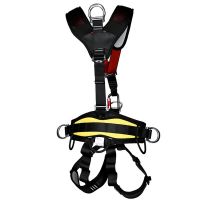 Construction Vest Style Full Body Harness Black Red Yellow