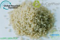 Recycled LLDPE pellet 100% PCR Natural certified GRS, Eucert