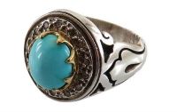 Silver Ring Turquoise Neyshaburi Khaneh Durberian Original