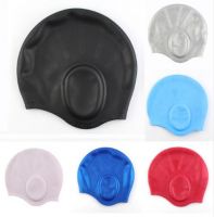 New Waterproof Silicone Gel Long Headphone Hair Protection Swimming Swimming Pool Cap Sports Hats For Men Women Ladies Adult