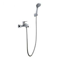 Wall-mounted bathroom chrome plated brass body hand held rain shower mixer set