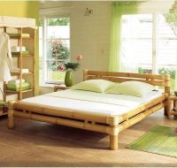 Contemporary, minimalist, high-quality hotel bedroom furniture set featuring a king-size bamboo bunk bed and a single adult bed set