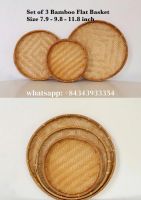 HANDMADE BAMBOO WINNOWING BASKETS / SET OF 3 FOR NATURAL DECOR