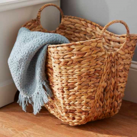 ECO-FRIENDLY RATTAN AND WATER HYACINTH BASKET / PERFECT FOR STORAGE AND DECOR / MADE IN VIETNAM