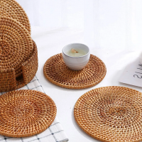 PREMIUM ROUND WOVEN TABLE MAT / NATURAL WATER HYACINTH PLACEMAT / MADE IN VIETNAM