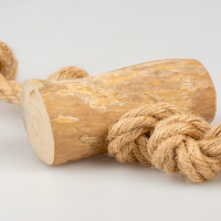 ECO-FRIENDLY COFFEE WOOD TUG / PERFECT FOR DOGS WHO LOVE TO CHEW / MADE IN VIETNAM