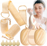 EXFOLIATING LOOFAH BATH SET / ORGANIC & BIODEGRADABLE MATERIAL / ECONOMICAL WHOLESALE OPTIONS / MADE IN VIETNAM 