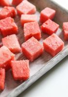 DELECTABLE FROZEN WATERMELON CUBES / THE TASTE OF FRESHNESS ALL YEAR ROUND / HANDPICKED FOR QUALITY / MADE IN VIETNAM