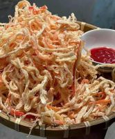 PREMIUM QUALITY, DRIED SHREDDED SQUID, NATURAL SEAFOOD SNACK, RICH IN PROTEIN AND UMAMI