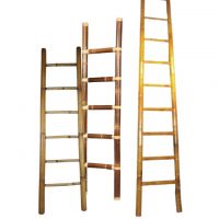 NATURAL BAMBOO LADDER, ECO-FRIENDLY, STURDY DESIGN FOR INDOOR/OUTDOOR USE, IDEAL FOR GARDEN DECOR, PLANT SUPPORT