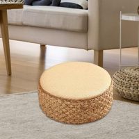 WATER HYACINTH OTTOMAN CUSHION, BEAUTIFULLY WOVEN FROM ECO-FRIENDLY WATER HYACINTH, PERFECT FOR STYLISH HOME SEATING
