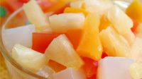 PREMIUM FRUIT MIX IN SYRUP / NON-GMO / CLEANLY PACKED / VEGAN FRIENDLY