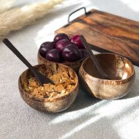HANDCRAFTED NATURAL COCONUT SHELL BOWL / ECO-FRIENDLY KITCHENWARE / SUSTAINABLE LIFESTYLE CHOICE
