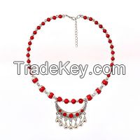 Beaded And Stone Necklace
