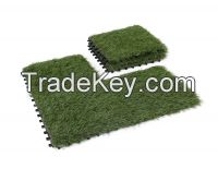 GOLDEN MOON Artificial Grass Turf Tile Interlocking Self-draining Mat