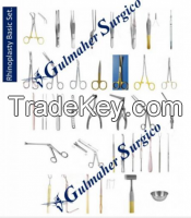 Rhinoplasty nose surgery instruments set.