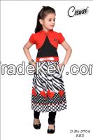 Girls sleeveless long fancy dress top with short sleeves coat &amp; leggings 