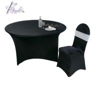 black wholesale spandex linens elastic expand table cover and chair cover for table and chair decorations