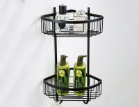 Durable Brass Triangle double-deck bathroom shelves