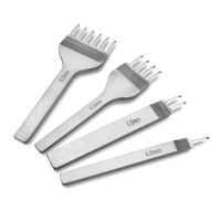 White Steel 6mm 1/2/4/6 Prong DIY Diamond Lacing Stitching Chisel Set Leather Craft Kits (5mm) BG106