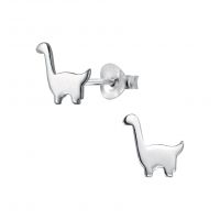 Silver Dinosaur Stud Earrings