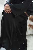 Rhinestone Pleated Abaya