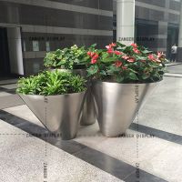 factory directly customized 304 stainless steel flower potsstainless steel flower pots/ indoor&outdoor stainless steel planters/ s/s flowerpots