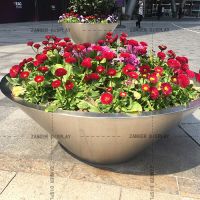 Customized outdoor conical stainless steel flower pots/metal planters/ stainless steel flowerpots