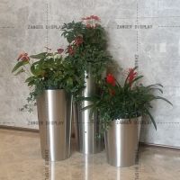 customized conical stainless steel flower pots/metal planters/ outdoor stainless steel flower pots