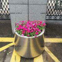high quality bullet garden stainless steel flower pots/ 304 stainless steel planters/ s/s flowerpots