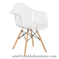 PP chair metal tube / wooden legs plastic dining chair