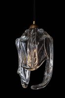 Designer Handblown Glass Light, 1 Light Pendant Lamp Art Deco