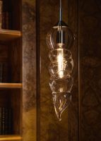 Designer Handblown Glass Light, 1 Light Pendant Lamp Echo