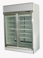 Convenient Store Clear Glass Door Refrigerator for Beverage and Food