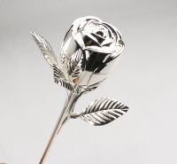 Festival Lady Gift Rose Silver Flower Ring Box