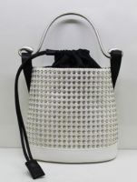 Mini bucket bag-white straw bag
