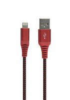 pure red Color lightning nylon braided round cable