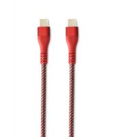 pure red Color lightning nylon braided round cable, different metal shape