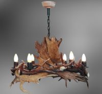 6 Light Fallow Deer Antler Chandelier