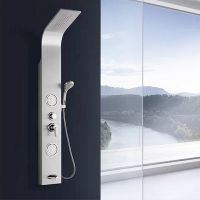 Golden Polished 5 Functions Wall Mounted Bathroom 304 Stainless Steel Shower Panel
