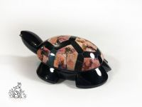 Obsidian Turtle With Opal Inlaid