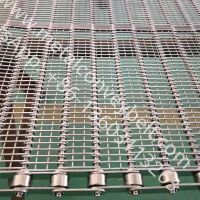Food Grade AISI304 wire ring eye link conveyor belt used for pizza tunnel oven